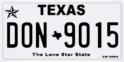 TX license plate DON9015