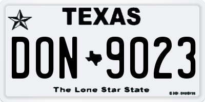 TX license plate DON9023