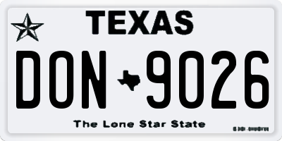 TX license plate DON9026