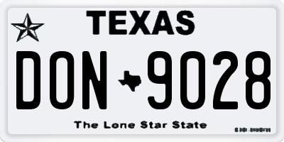 TX license plate DON9028