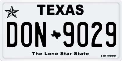 TX license plate DON9029