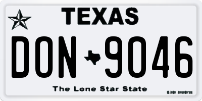 TX license plate DON9046