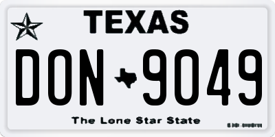 TX license plate DON9049