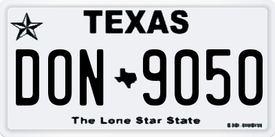 TX license plate DON9050