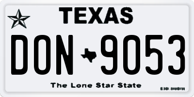 TX license plate DON9053