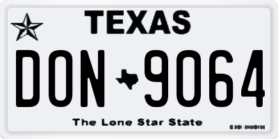 TX license plate DON9064