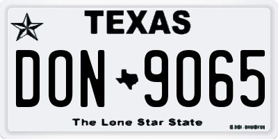 TX license plate DON9065