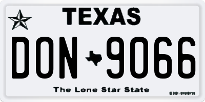 TX license plate DON9066