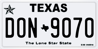 TX license plate DON9070
