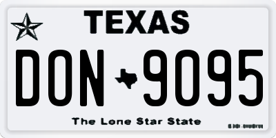 TX license plate DON9095