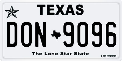 TX license plate DON9096