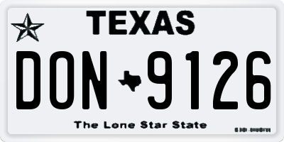 TX license plate DON9126