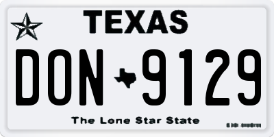 TX license plate DON9129