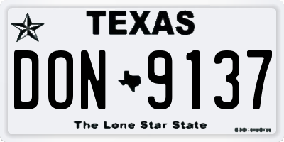 TX license plate DON9137