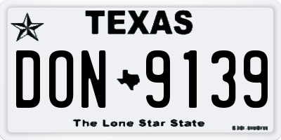 TX license plate DON9139