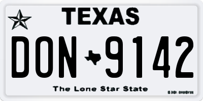 TX license plate DON9142