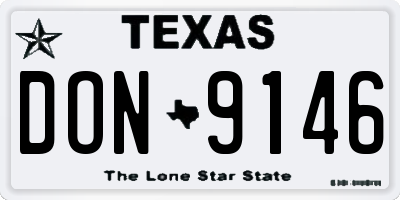 TX license plate DON9146