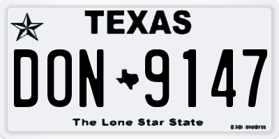 TX license plate DON9147