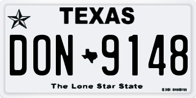 TX license plate DON9148