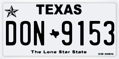 TX license plate DON9153