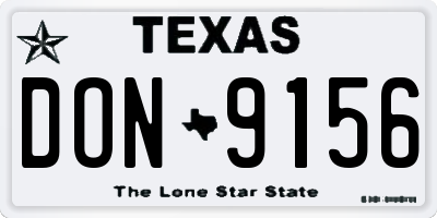 TX license plate DON9156