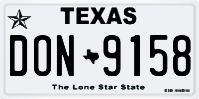 TX license plate DON9158