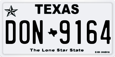 TX license plate DON9164
