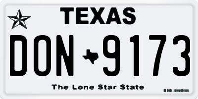 TX license plate DON9173