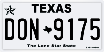 TX license plate DON9175