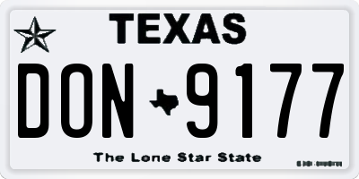TX license plate DON9177