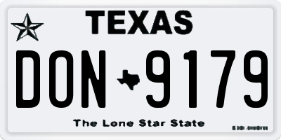TX license plate DON9179
