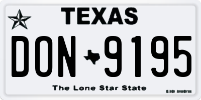 TX license plate DON9195