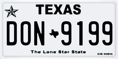 TX license plate DON9199