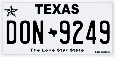 TX license plate DON9249
