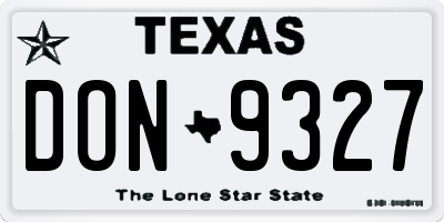 TX license plate DON9327