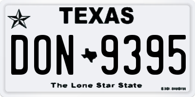 TX license plate DON9395