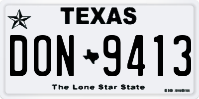 TX license plate DON9413