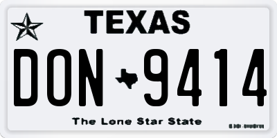 TX license plate DON9414