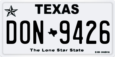 TX license plate DON9426
