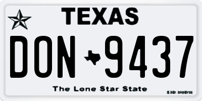 TX license plate DON9437