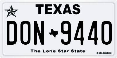 TX license plate DON9440