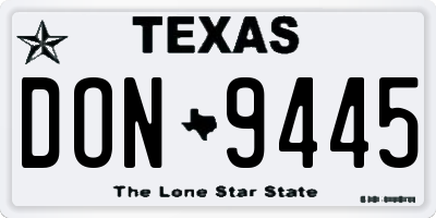 TX license plate DON9445
