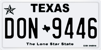 TX license plate DON9446