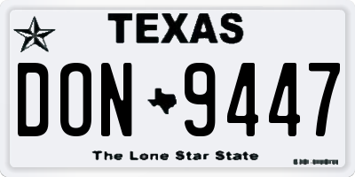 TX license plate DON9447