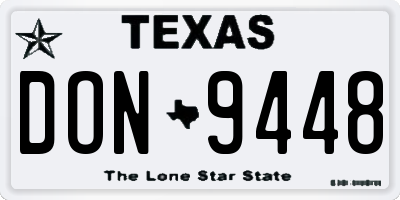 TX license plate DON9448