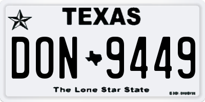 TX license plate DON9449