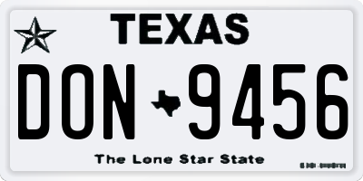 TX license plate DON9456