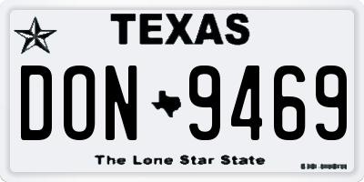 TX license plate DON9469