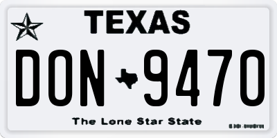 TX license plate DON9470