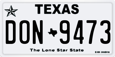 TX license plate DON9473